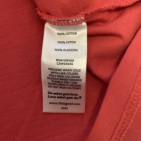 Life is Good T-Shirt Mens M Red Short Sleeve May The Course Be With You Crusher - Picture 7 of 9